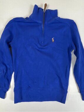 Polo Ralph Lauren Toddler Boys 4T Blue Quarter Zip Pullover Sweatshirt Pony